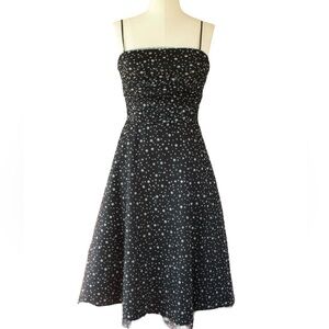 Jessica Howard Black Polka Dot Tulle Layered Ruffled Ruched Party Dress Size 12